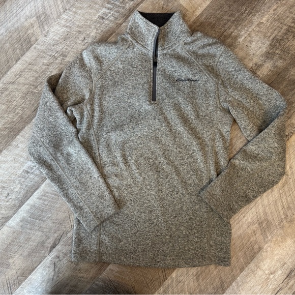Eddie Bauer Other - Eddie Bauer grey quarter zip sweater, stitched branding, like new